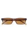 Eyebobs Number Cruncher 53mm Polarized Rectangular Sunglasses In Hickory Brown Crystal/brown