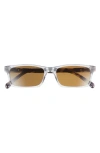 Eyebobs Number Cruncher 53mm Polarized Rectangular Sunglasses In Smoke Grey/white/brown