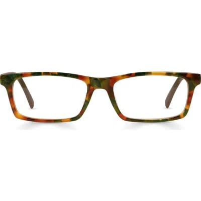 Eyebobs Number Crunchers 53mm Rectangular Reading Glasses In Green/brown Tortoise Forest