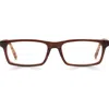 Eyebobs Number Crunchers 53mm Rectangular Reading Glasses In Hickory Brown Crystal