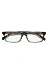 Eyebobs Number Crunchers 54mm Rectangular Reading Glasses In Green Tortoise/clear