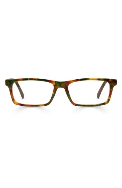 Eyebobs Number Crunchers 54mm Rectangular Reading Glasses In Green/brown Tortoise Forest