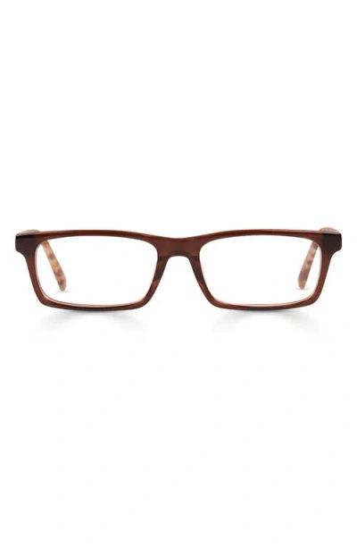 Eyebobs Number Crunchers 54mm Rectangular Reading Glasses In Hickory Brown Crystal