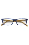 Eyebobs Number Crunchers 54mm Rectangular Reading Glasses In Medium Blue/clear