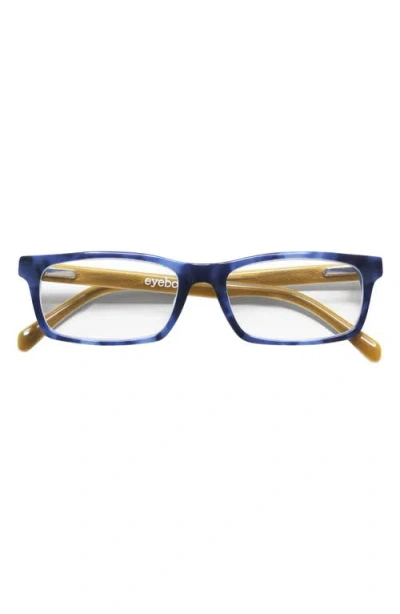 Eyebobs Number Crunchers 54mm Rectangular Reading Glasses In Medium Blue/clear