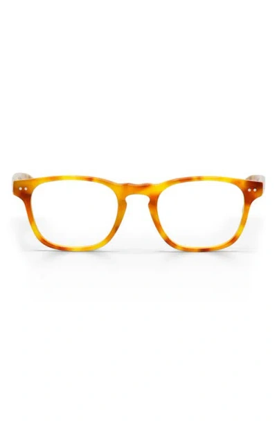 Eyebobs Old Sport 48mm Rectangular Reading Glasses In Blonde Tortoise/clear