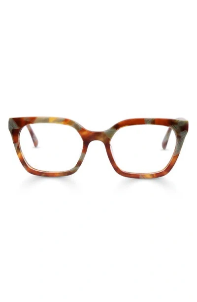 Eyebobs Overlook 51mm Reading Glasses In Teal And Brown Marble