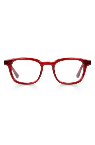 Eyebobs Shareholder 47mm Square Reading Glasses In Cherry Red Crystal