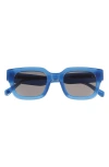 Eyebobs Square Off 47mm Small Polarized Square Sunglasses In Sapphire Blue