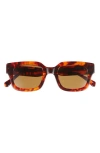 Eyebobs Square Off 47mm Small Polarized Sunglasses In Red Orange Tortoise/brown
