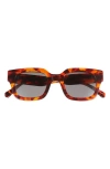 Eyebobs Square Off 47mm Small Polarized Sunglasses In Red Orange Tortoise/grey