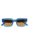 Eyebobs Square Off 47mm Small Polarized Sunglasses In Sapphire Blue/brown