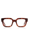 Eyebobs Square Off 47mm Small Square Reading Glasses In Red Orange Tortoise