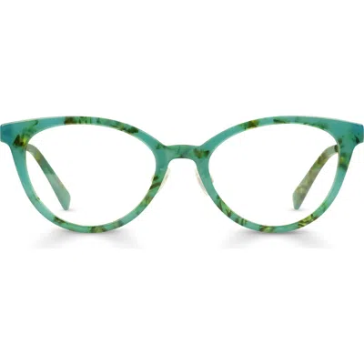 Eyebobs Statuette 51mm Cat Eye Reading Glasses In Jade Marble/gunmetal