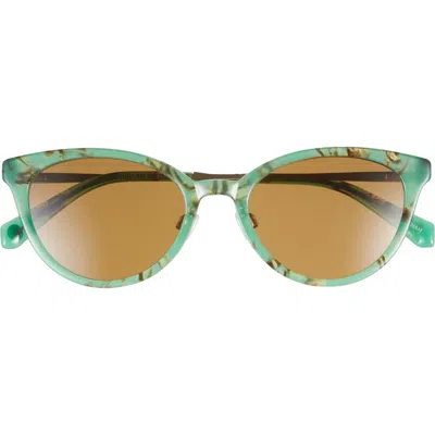 Eyebobs Statuette 51mm Polarized Cat Eye Sunglasses In Jade Marble/brown