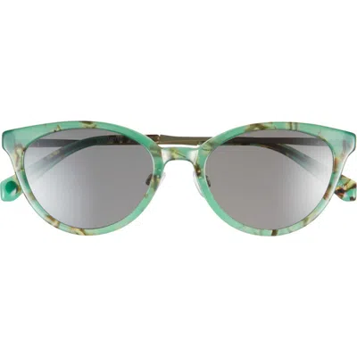 Eyebobs Statuette 51mm Polarized Cat Eye Sunglasses In Jade Marble/gunmetal/grey