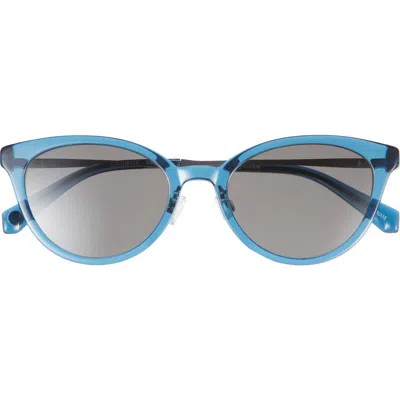 Eyebobs Statuette 51mm Polarized Cat Eye Sunglasses In Lake Blue Crystal/grey