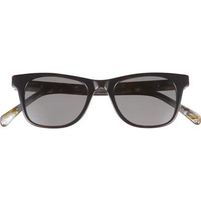 Eyebobs The Director 46mm Small Polarized Square Sunglasses In Black Pearl Backside/grey