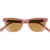 Eyebobs The Director 46mm Small Polarized Square Sunglasses In Mauve Pink/brown