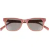 Eyebobs The Director 46mm Small Polarized Square Sunglasses In Mauve Pink/grey