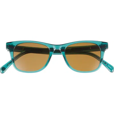 Eyebobs The Director 46mm Small Polarized Square Sunglasses In Teal Crystal/brown