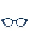 Eyebobs Tv Party 44mm Small Round Reading Glasses In Navy Blue
