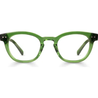 Eyebobs Waylaid 45mm Round Reading Glasses In Forest Green Crystal