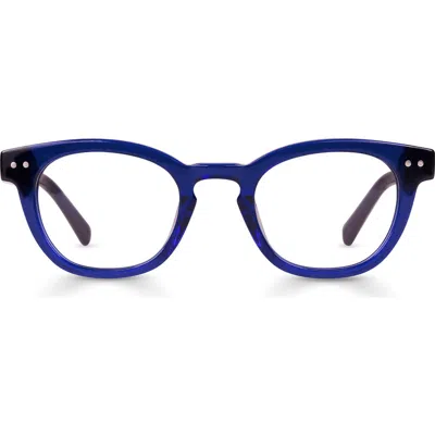 Eyebobs Waylaid 45mm Round Reading Glasses In Midnight Blue Crystal