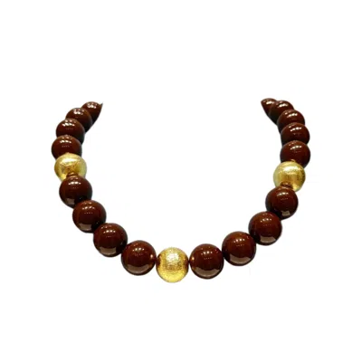 Eyeconic By Samar Ajram Women's Chunky Brown Bead Necklace