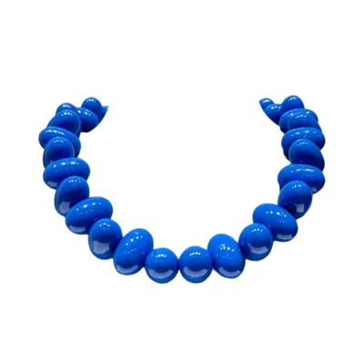 Eyeconic By Samar Ajram Women's Chunky Colorful Bead Necklace -blue