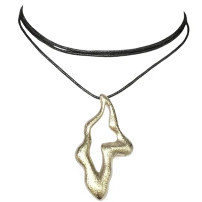 Eyeconic By Samar Ajram Women's Silver / Black Ivy Silver Leather Necklace In Multi