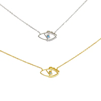 Eyeconic By Samar Ajram Women's Silver / Gold Mini Evil Eye Necklace Silver And Gold In Multi