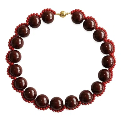 Eyeconic By Samar Ajram Women's Vivian Brown Maxi Beaded Necklace