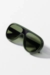 Eyeking Flat Top Translucent Aviator Sunglasses In Green