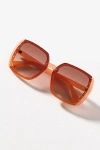 Eyeking Oversized Square Studded Sunglasses In Orange