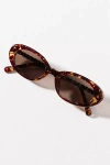 Eyeking Slim Oval Chain Sunglasses In Brown