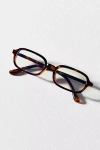 Eyeking Slim Rectangle Blue Light Readers In Brown