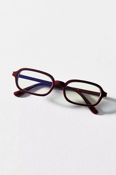 Eyeking Slim Rectangle Blue Light Readers In Red