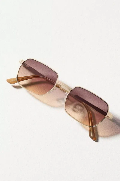 Eyeking Small Metal Geometric Square Sunglasses In Brown