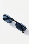 Eyeking Small Oval Metal Sunglasses In Black