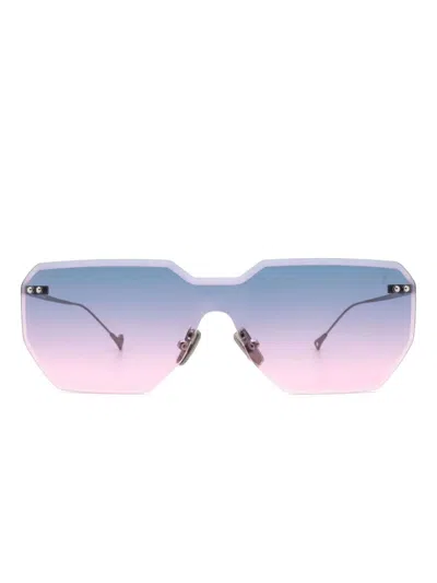 Eyepetizer Brickel Geometric-frame Gradient-lens Sunglasses In Blue