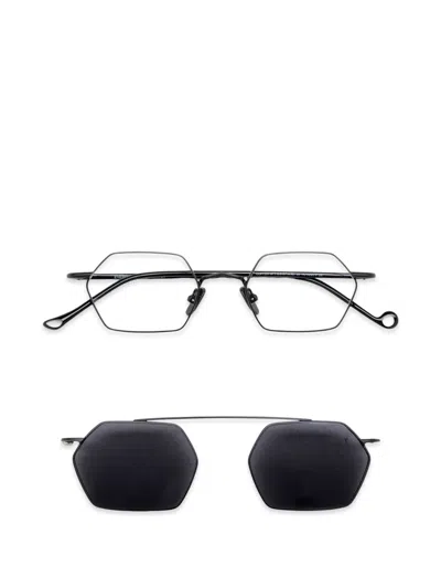 Eyepetizer Copper + Clip-on Geometric-frame Glasses In Black