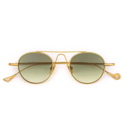 Eyepetizer Cosmopolitan Tribeca C.4 25 Gold/green Gradient Unisex Sunglasses In White