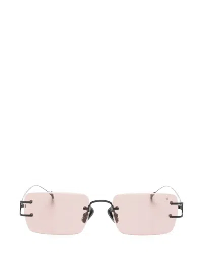 Eyepetizer Dillinger Rectangle-frame Sunglasses In Black
