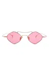 Eyepetizer Geometric-frame Sunglasses In Gold