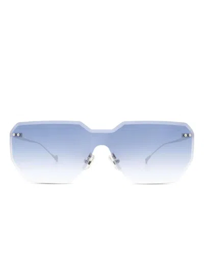 Eyepetizer Geometric-framed Sunglasses In Blue