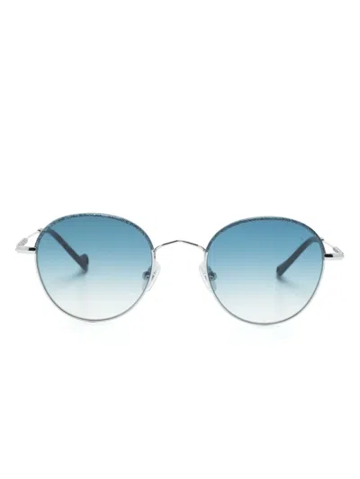Eyepetizer Gobi Round-frame Sunglasses In Silver