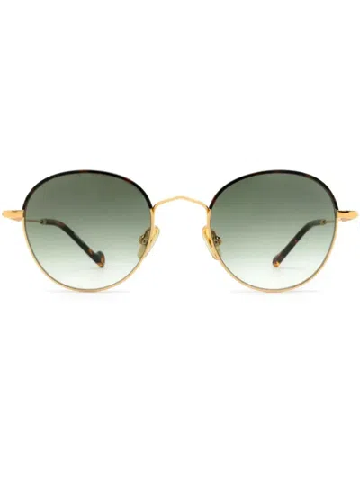 Eyepetizer Gobic4m25 Round Metal Frame Sunglasses In Gold