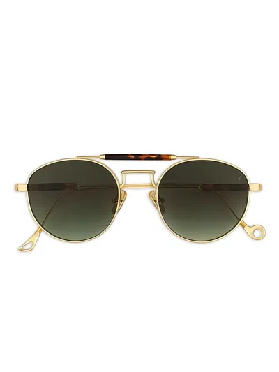 Eyepetizer Gold-tone Round-frame Sunglasses In Green