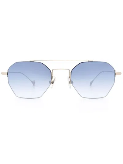 Eyepetizer Hexagonal Frame Sunglasses In Silver